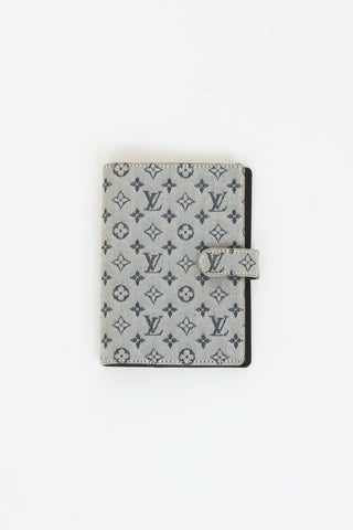 Louis Vuitton Blue Mini Lin Planner Wallet