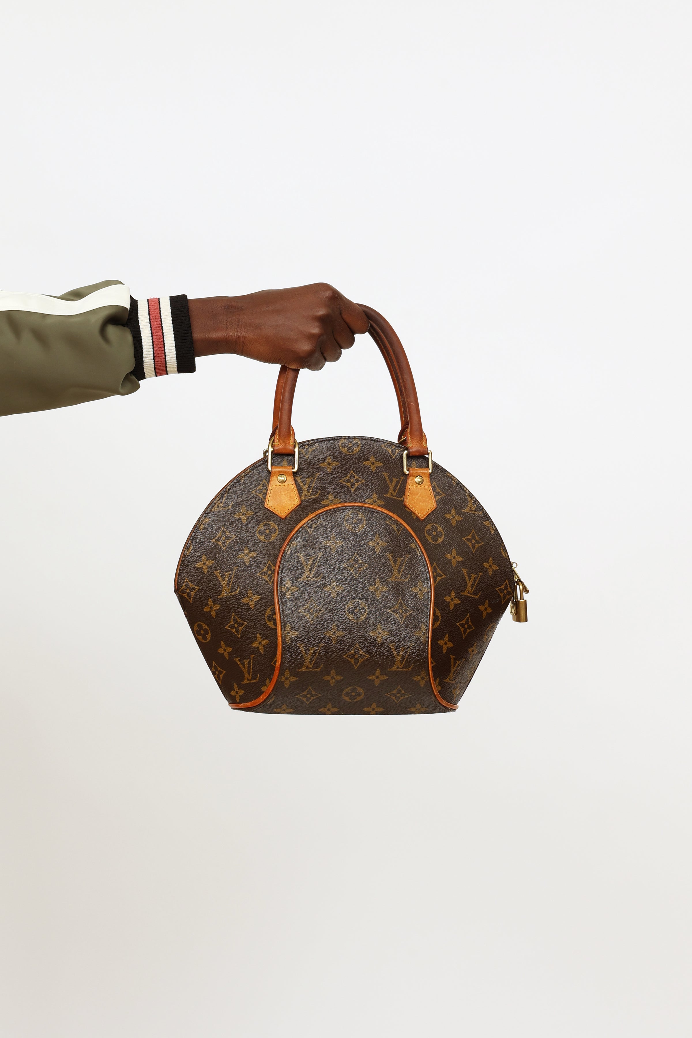 Ellipse cloth handbag Louis Vuitton Brown in Cloth - 36956320