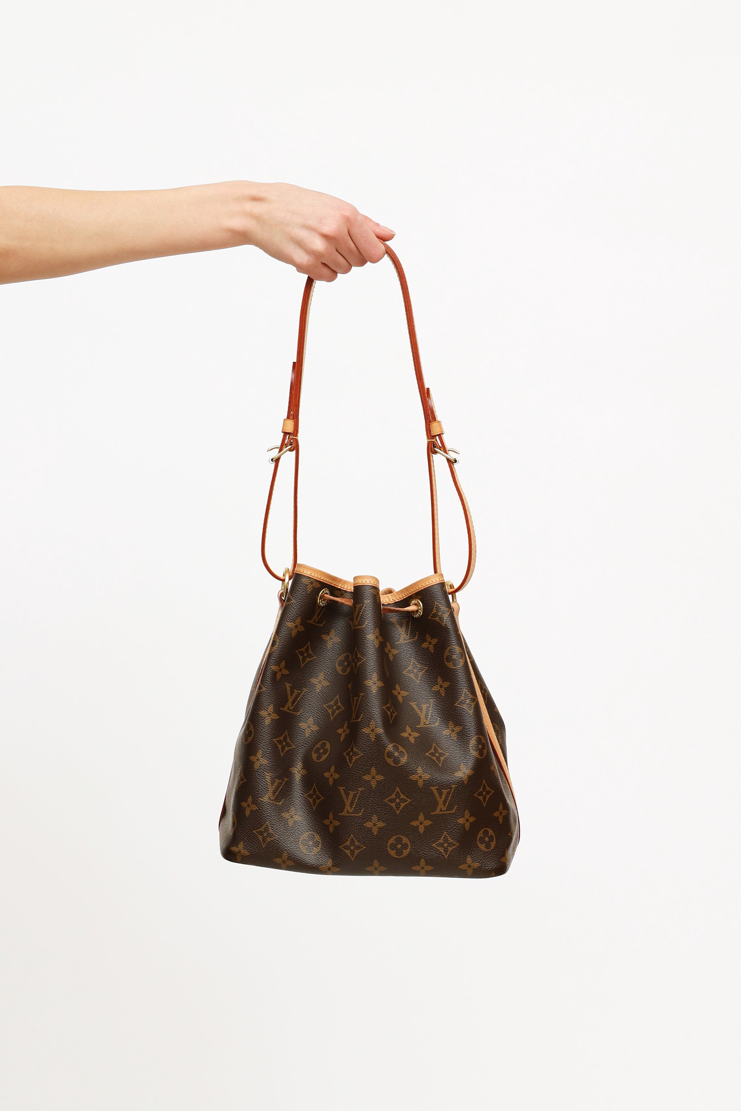 Louis Vuitton Petit Noe Drawstring Bucket Bag Shoulder Bag Brown