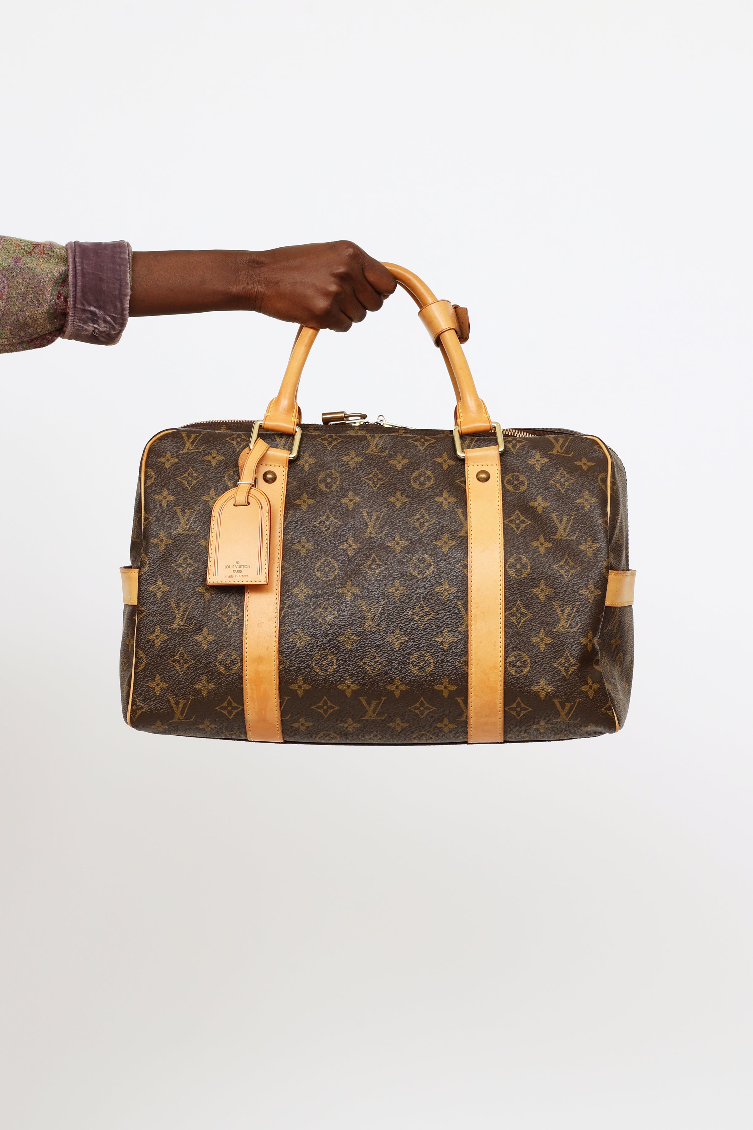 Carry all cloth handbag Louis Vuitton Brown in Cloth - 37807540