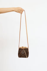 Nano noé cloth handbag Louis Vuitton Brown in Cloth - 36148606