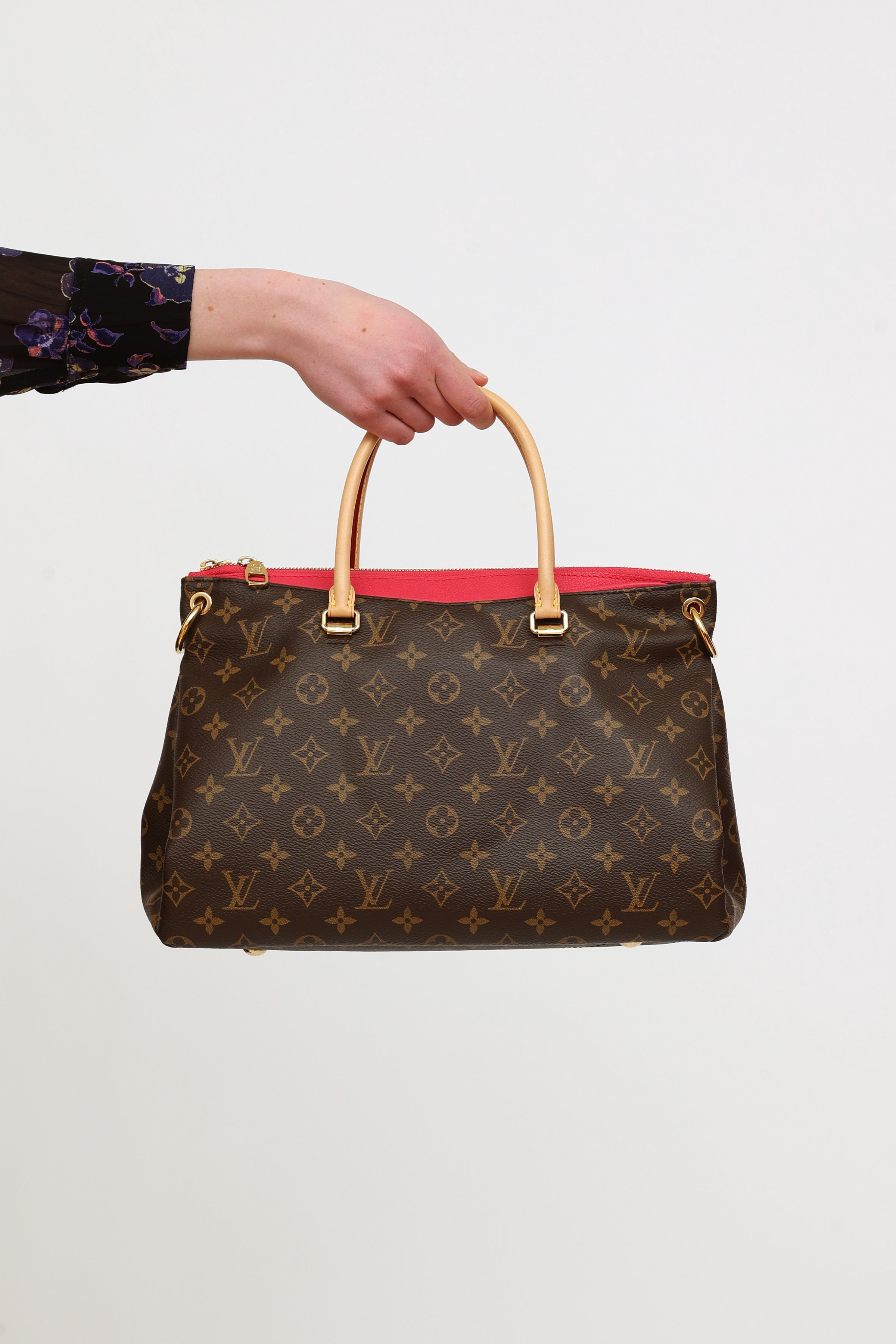 Louis Vuitton // 2014 Brown Monogram and Pink Pallas MM Bag – VSP  Consignment