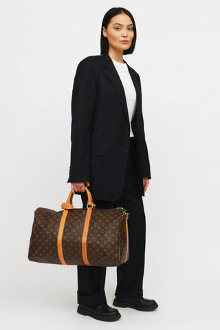 Louis Vuitton 1997 Brown Monogram Keepall Bandouliere 50 Bag