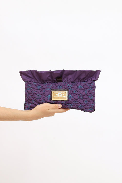 Louis Vuitton 2010 Purple Devi Quilted Clutch