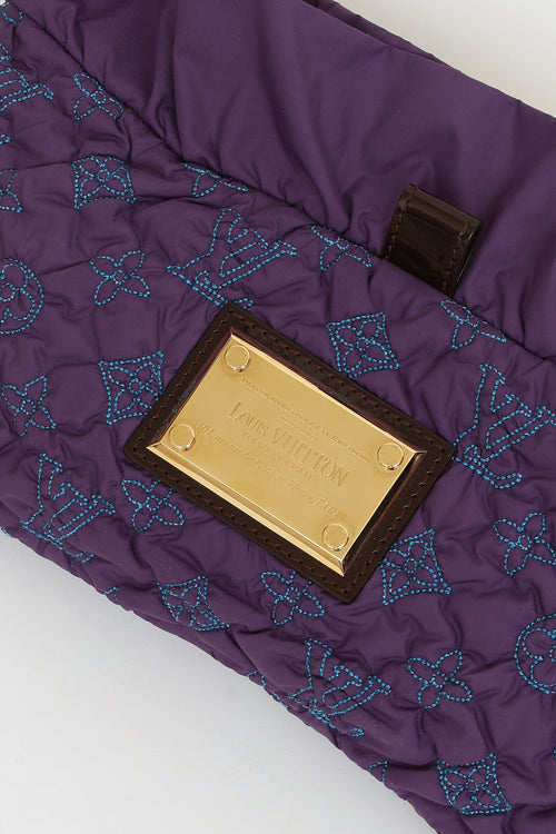 Louis Vuitton 2010 Purple Devi Quilted Clutch