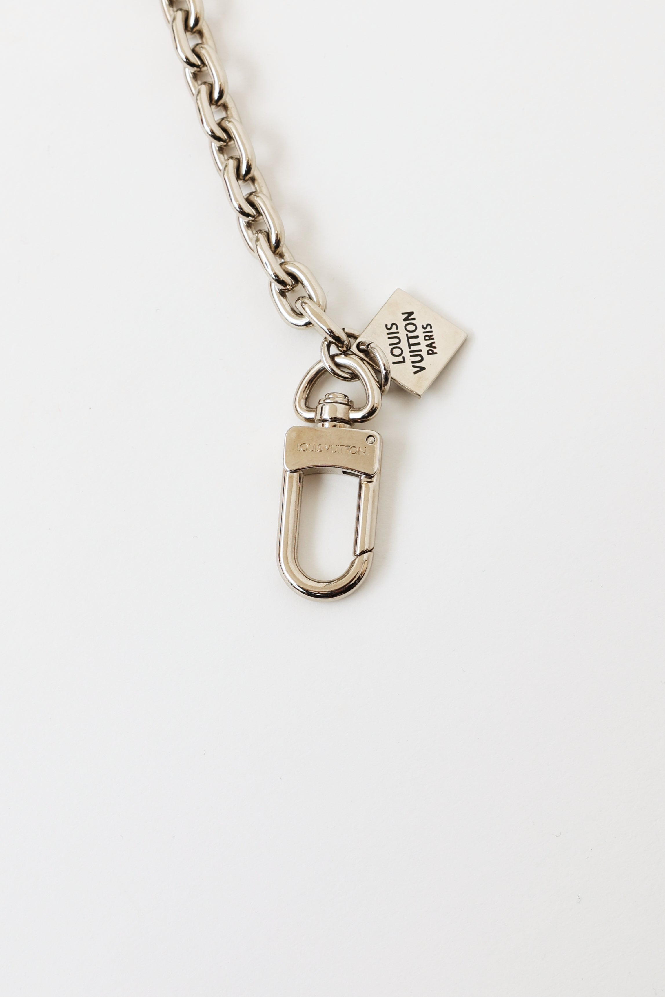 Louis Vuitton Silvertone Metal Bag Extender and Key Chain