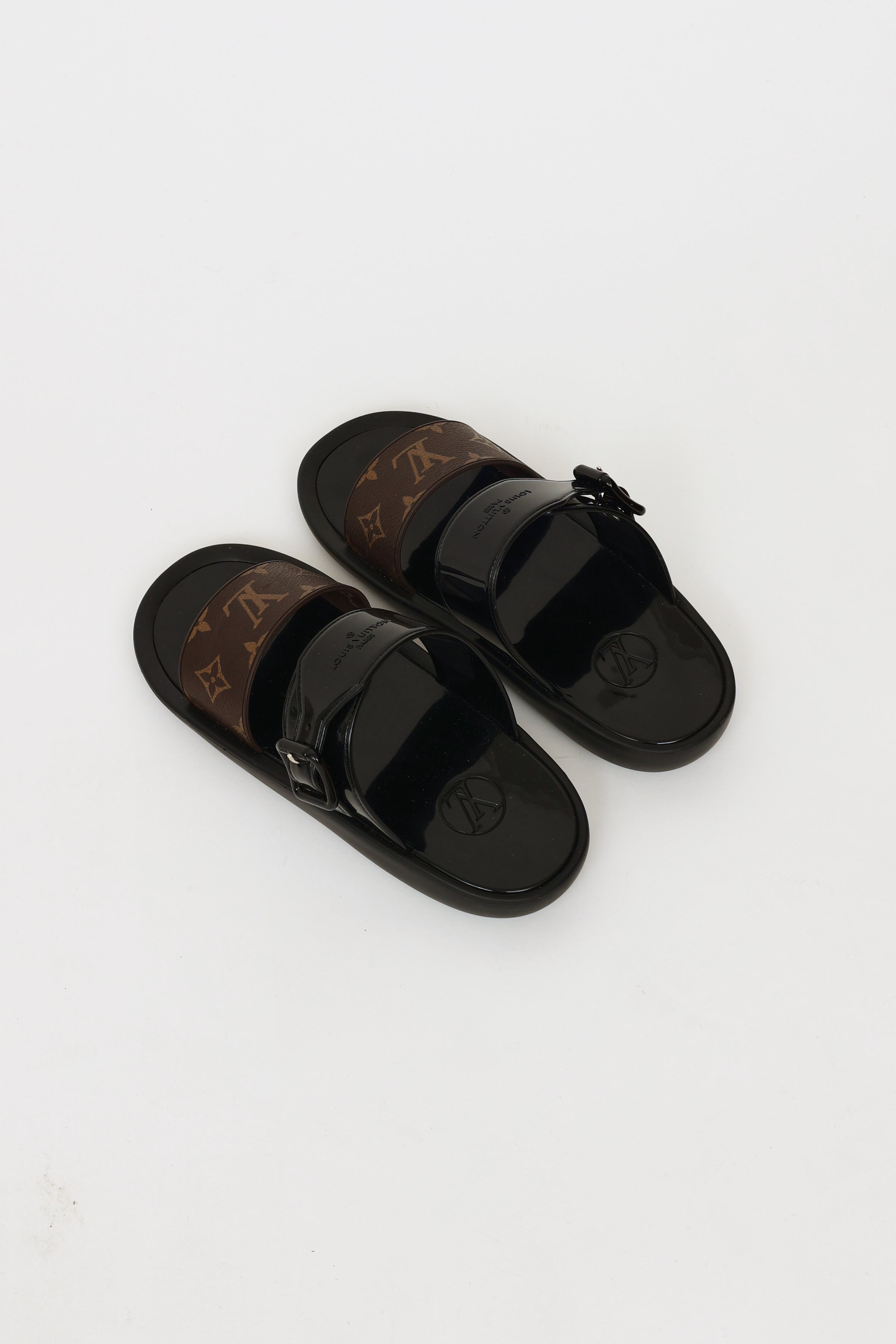 Louis Vuitton Monogram Sunbath Flat Mule Sandals, 39 - BOPF