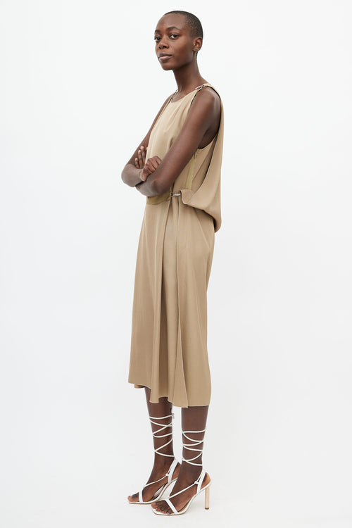 Lanvin 2019 Khaki Sleeveless Hook Dress