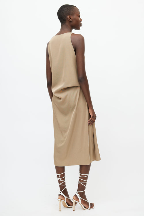 Lanvin 2020 Khaki Sleeveless Hook Dress