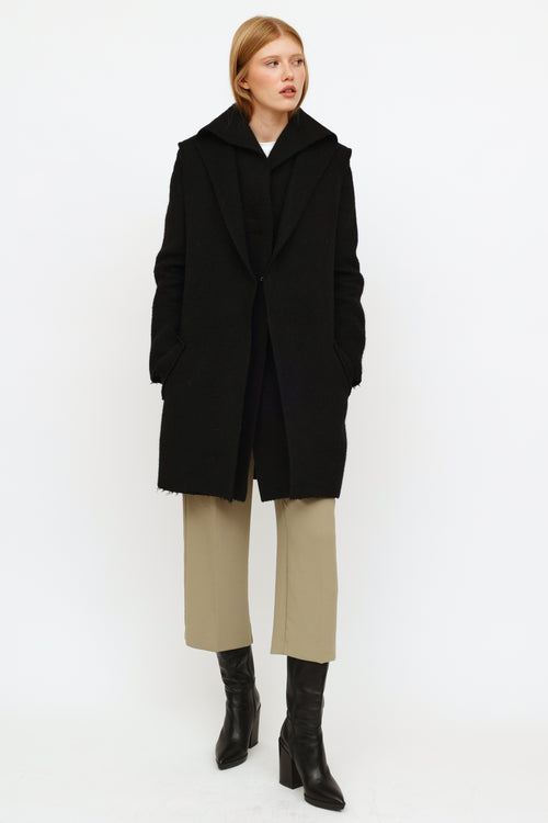 Lanvin 2014 Black Layered Wool Coat