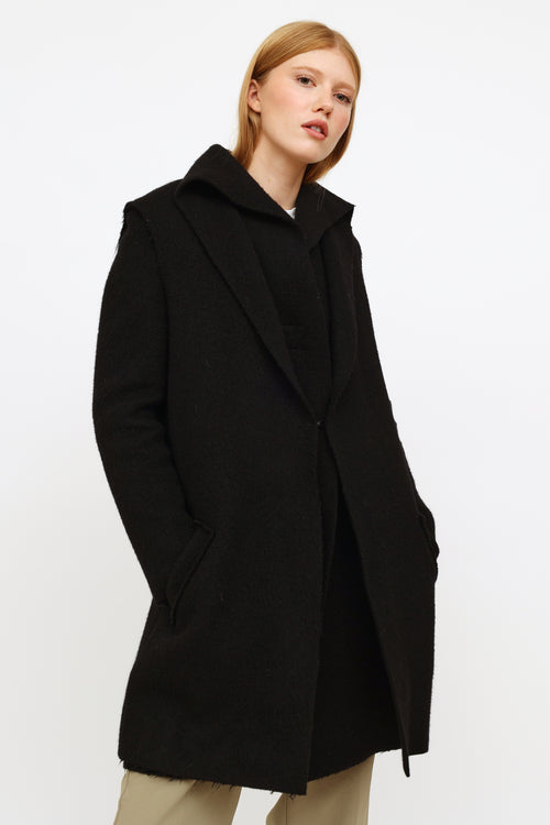 Lanvin 2020 Black Layered Wool Coat