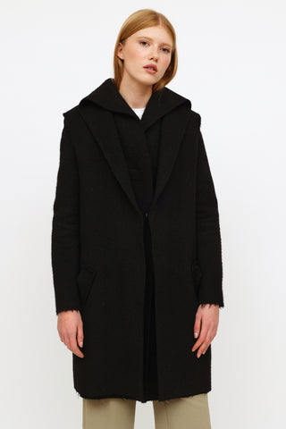 Lanvin 2015 Black Layered Wool Coat
