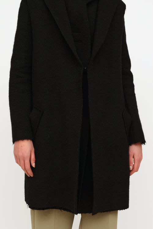 Lanvin 2021 Black Layered Wool Coat