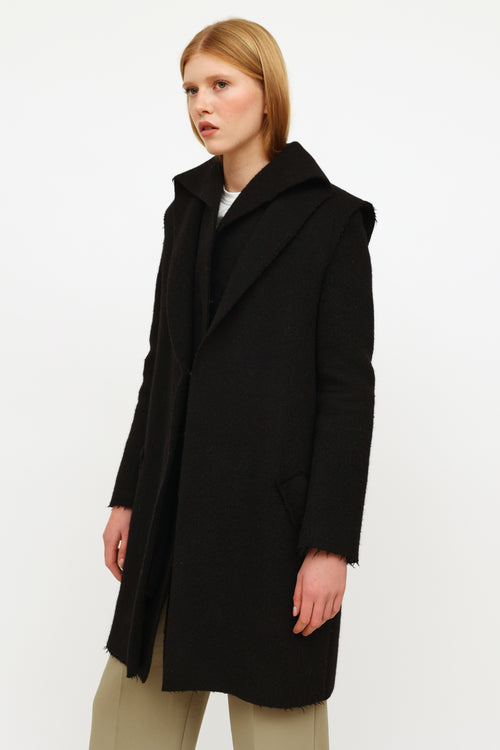 Lanvin 2017 Black Layered Wool Coat