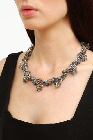 Lisa Ridout Swarovski & 925 Sterling Silver Infinity Chunky Necklace