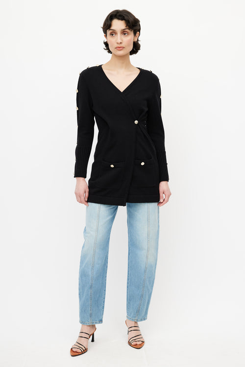 Loewe Black & Gold Button Cardigan