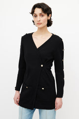 Loewe // Black & Gold Button Cardigan – VSP Consignment