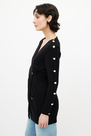 Loewe Black & Gold Button Cardigan