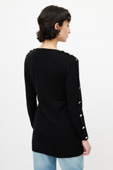 Loewe Black & Gold Button Cardigan