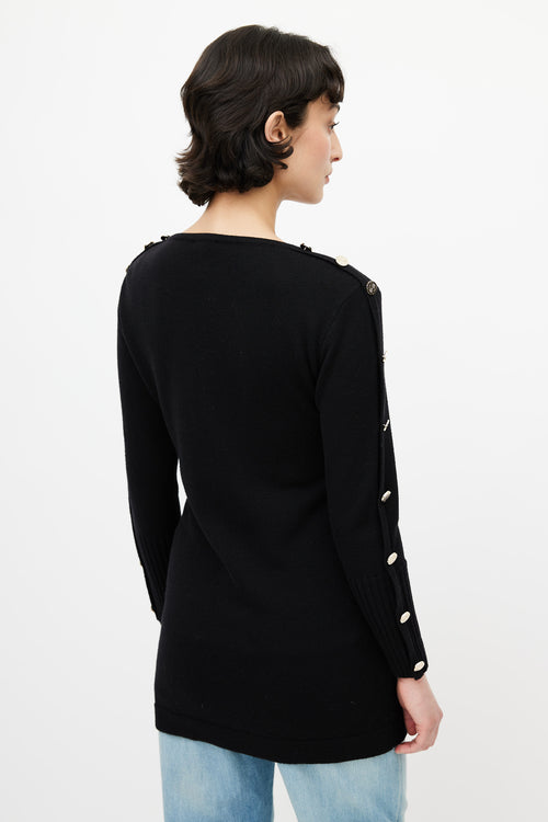 Loewe Black & Gold Button Cardigan