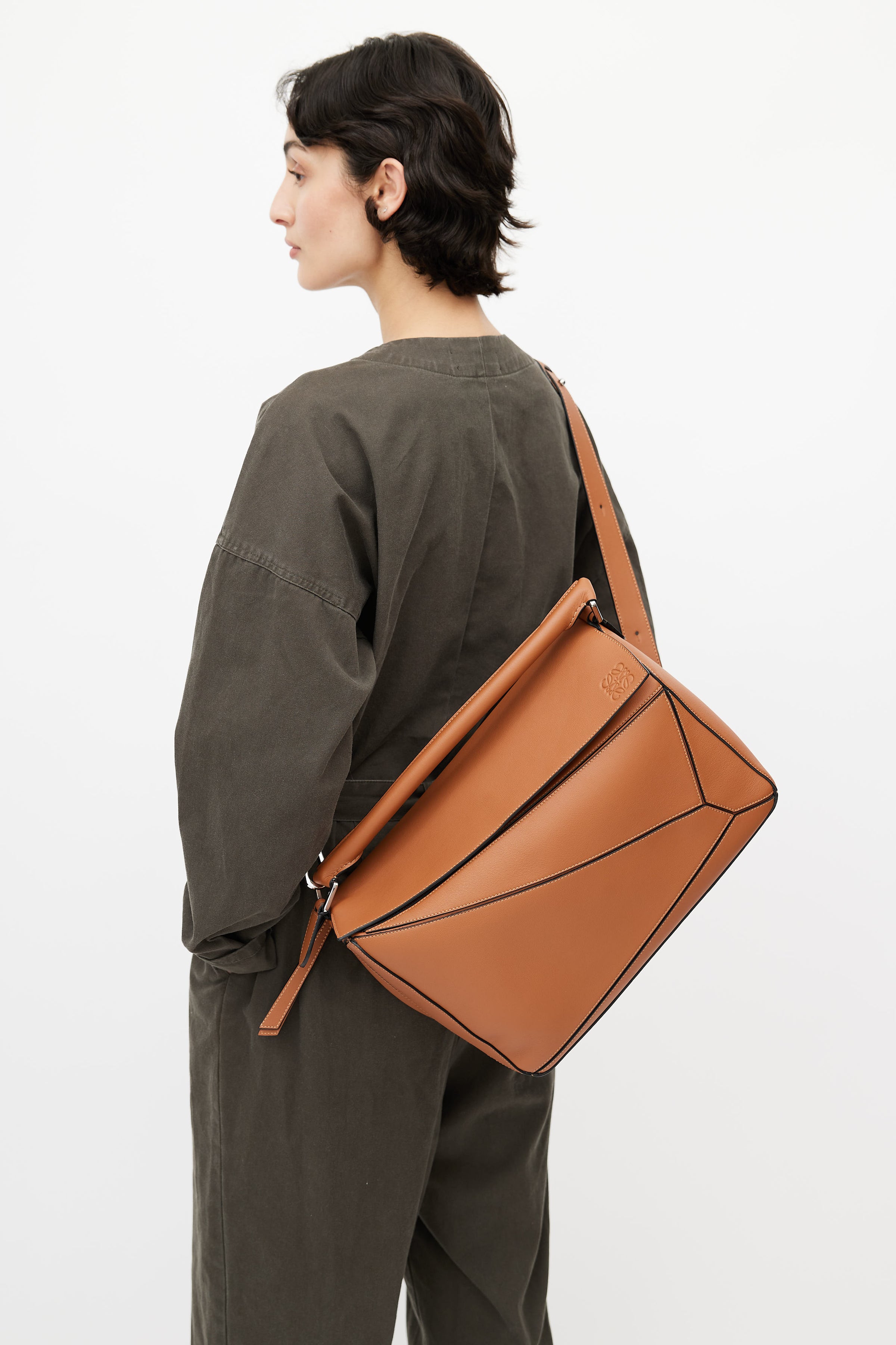 Loewe  Puzzle Leather Shoulder Bag - Large