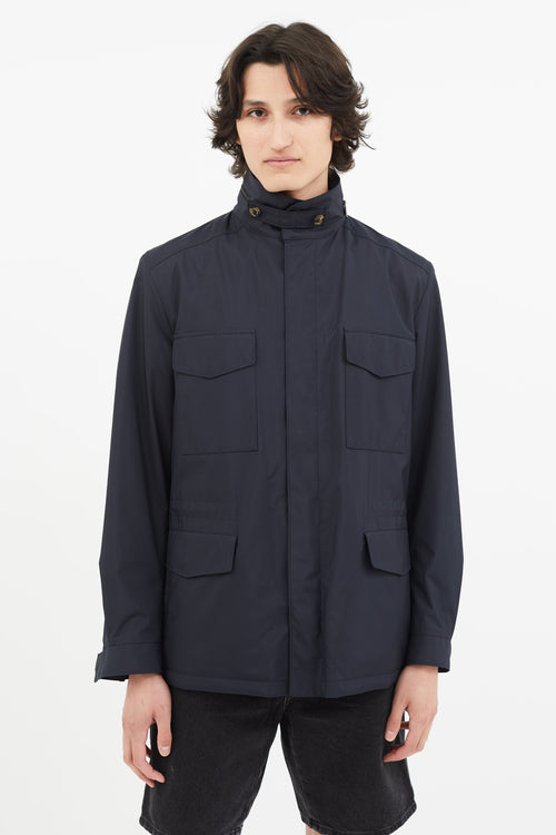 Loro Piana Navy Full Zip Traveller Jacket