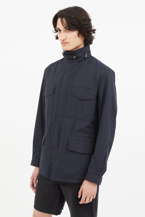 Loro Piana Navy Full Zip Traveller Jacket