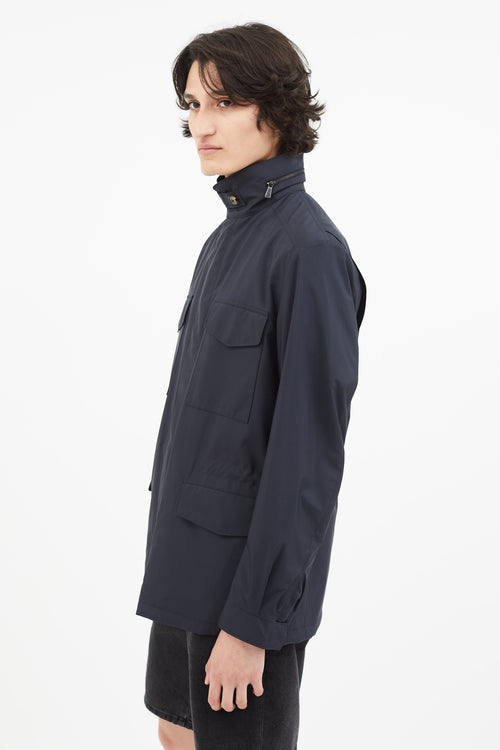 Loro Piana Navy Full Zip Traveller Jacket