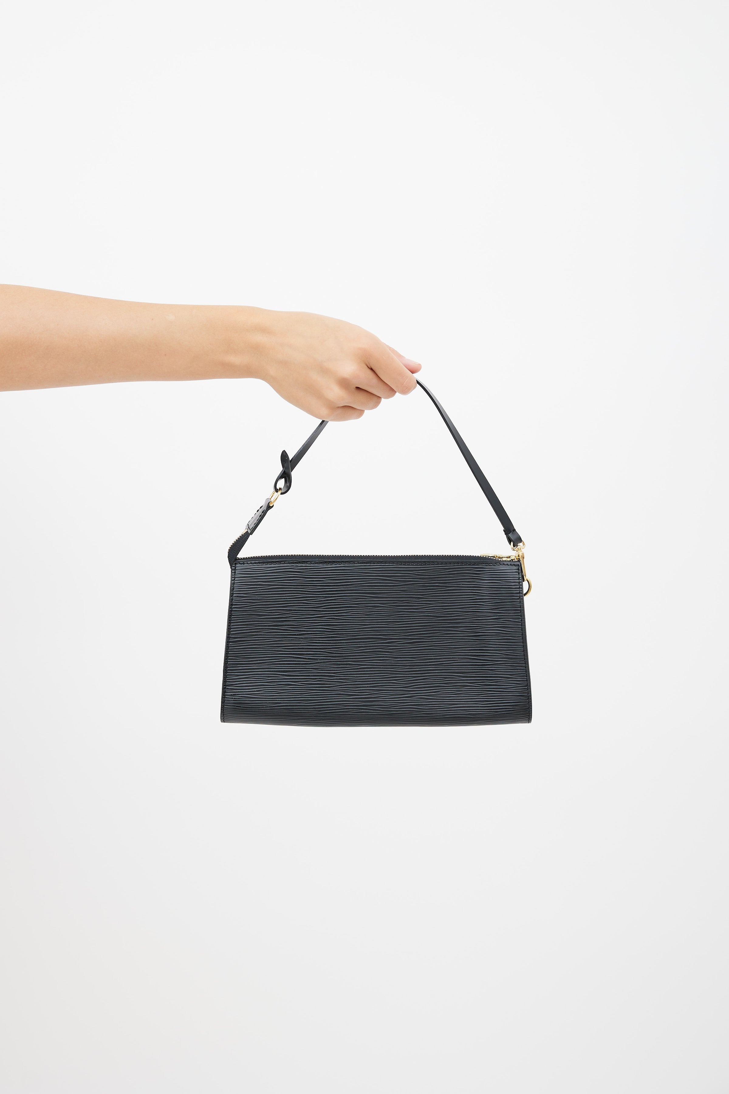 Louis Vuitton Black Epi Leather Pochette Accessoire Bag
