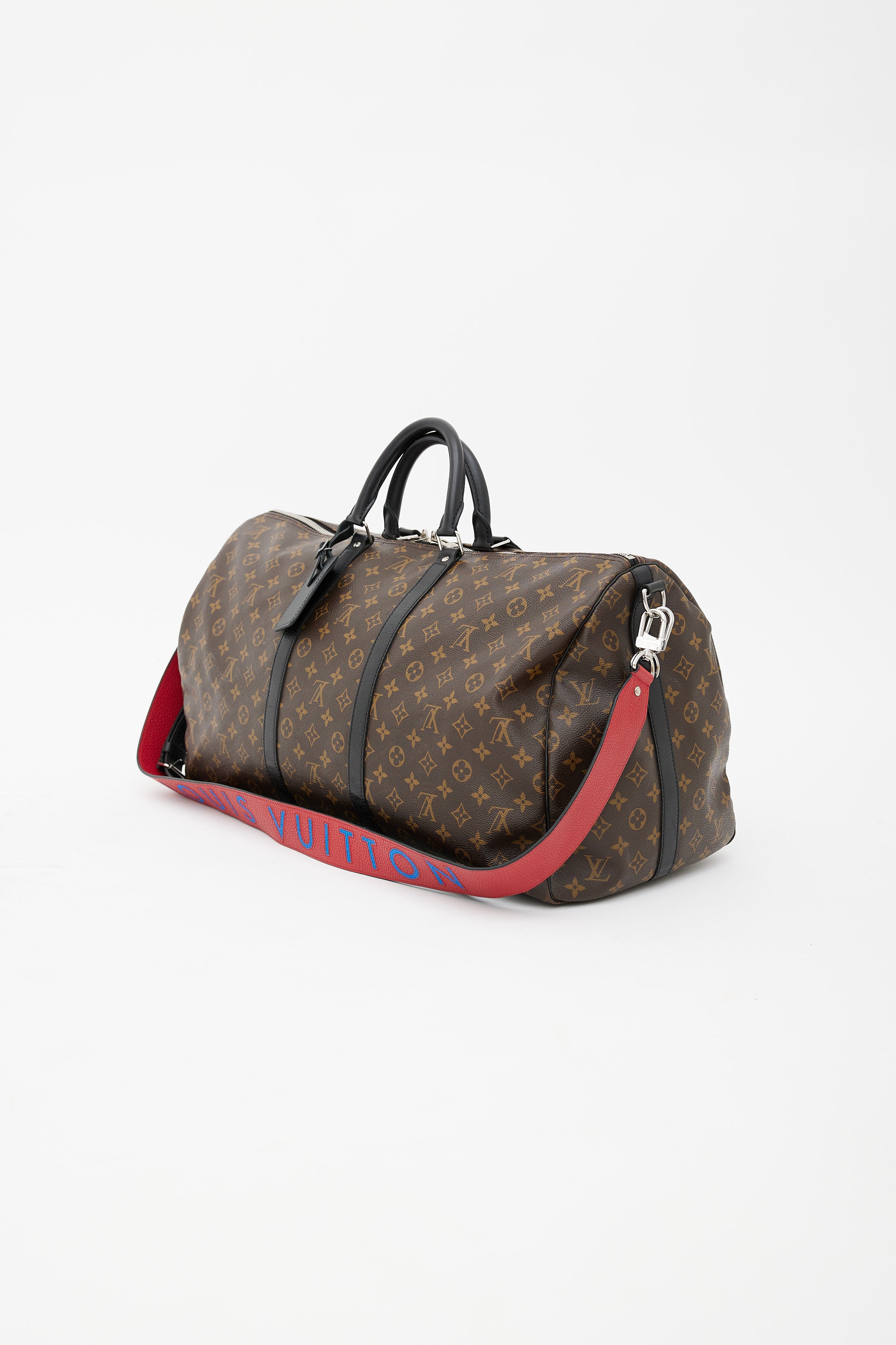 Louis Vuitton // Brown & Black Macassar Keepall 55 Bandoulière Bag