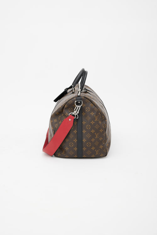 Louis Vuitton Brown & Black Macassar Keepall 55 Bandoulière Bag