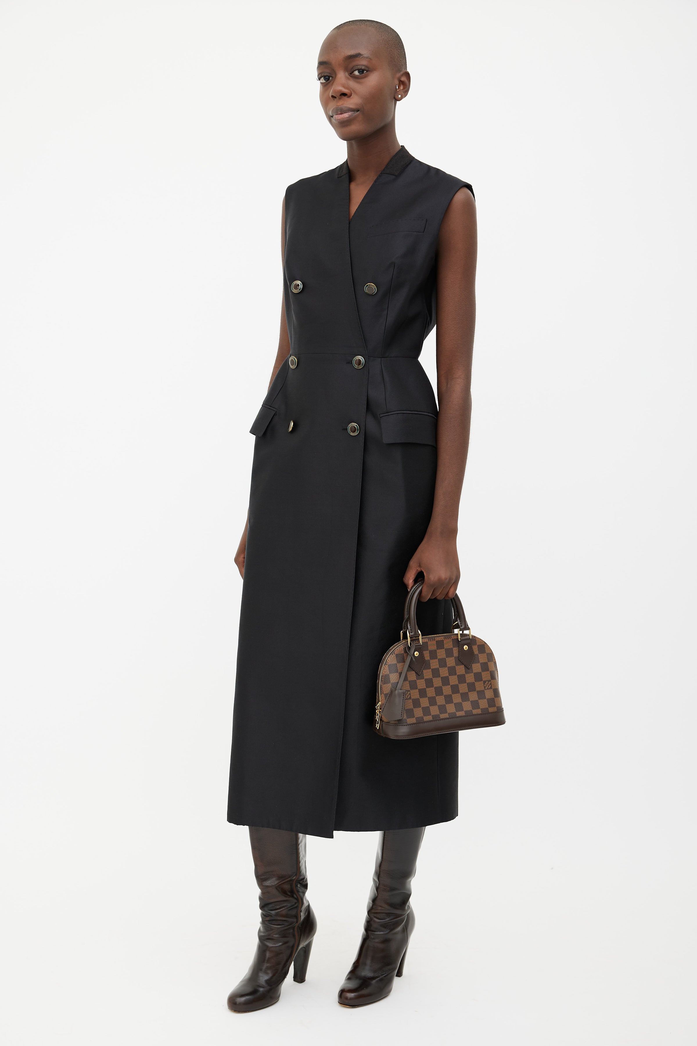 Louis Vuitton 2019 pre-owned Damier Ebène Alma BB two-way Bag
