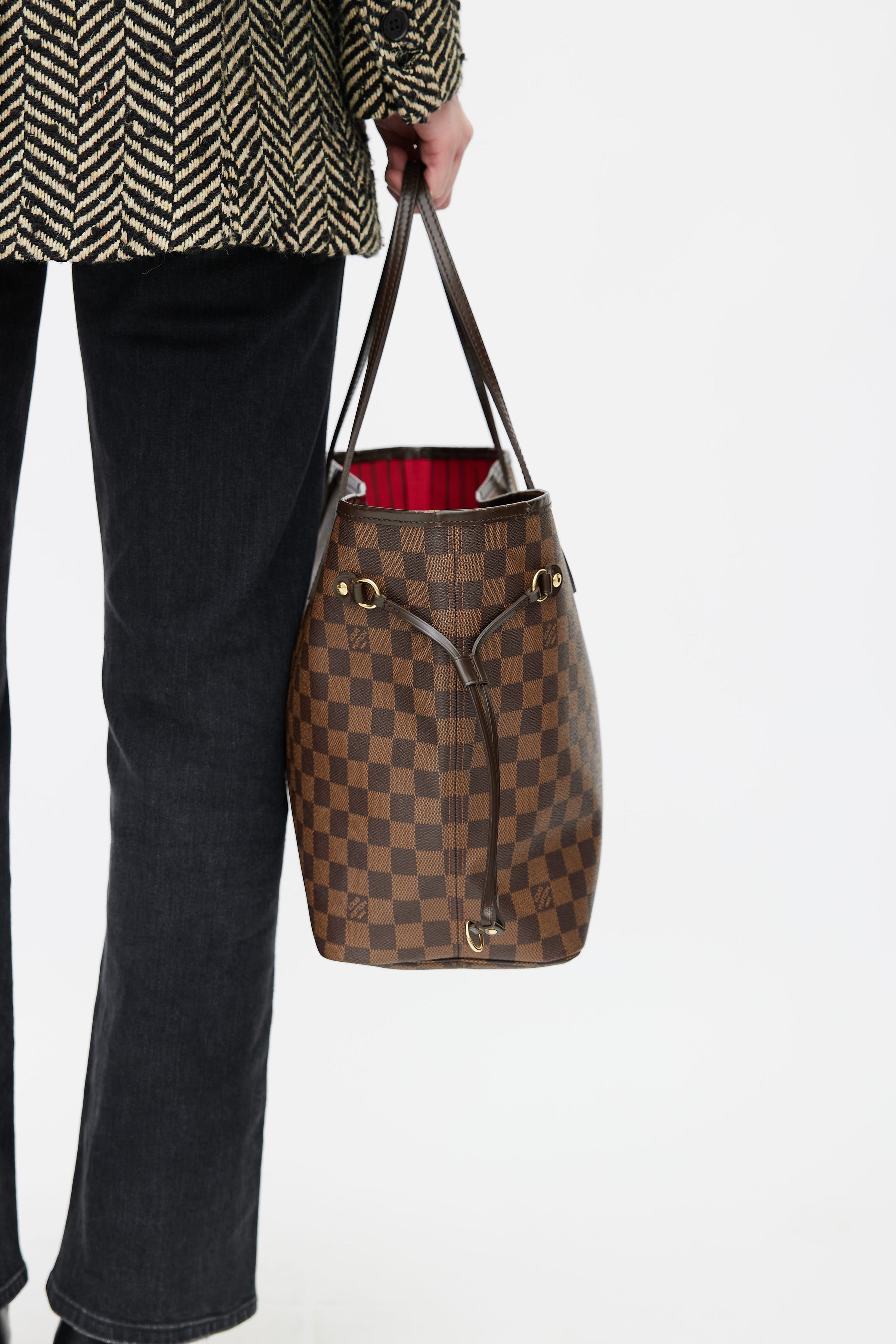 Louis Vuitton Neverfull Damier Ebene Patches MM Cerise Lining in Coated  Canvas with Gold-tone - US