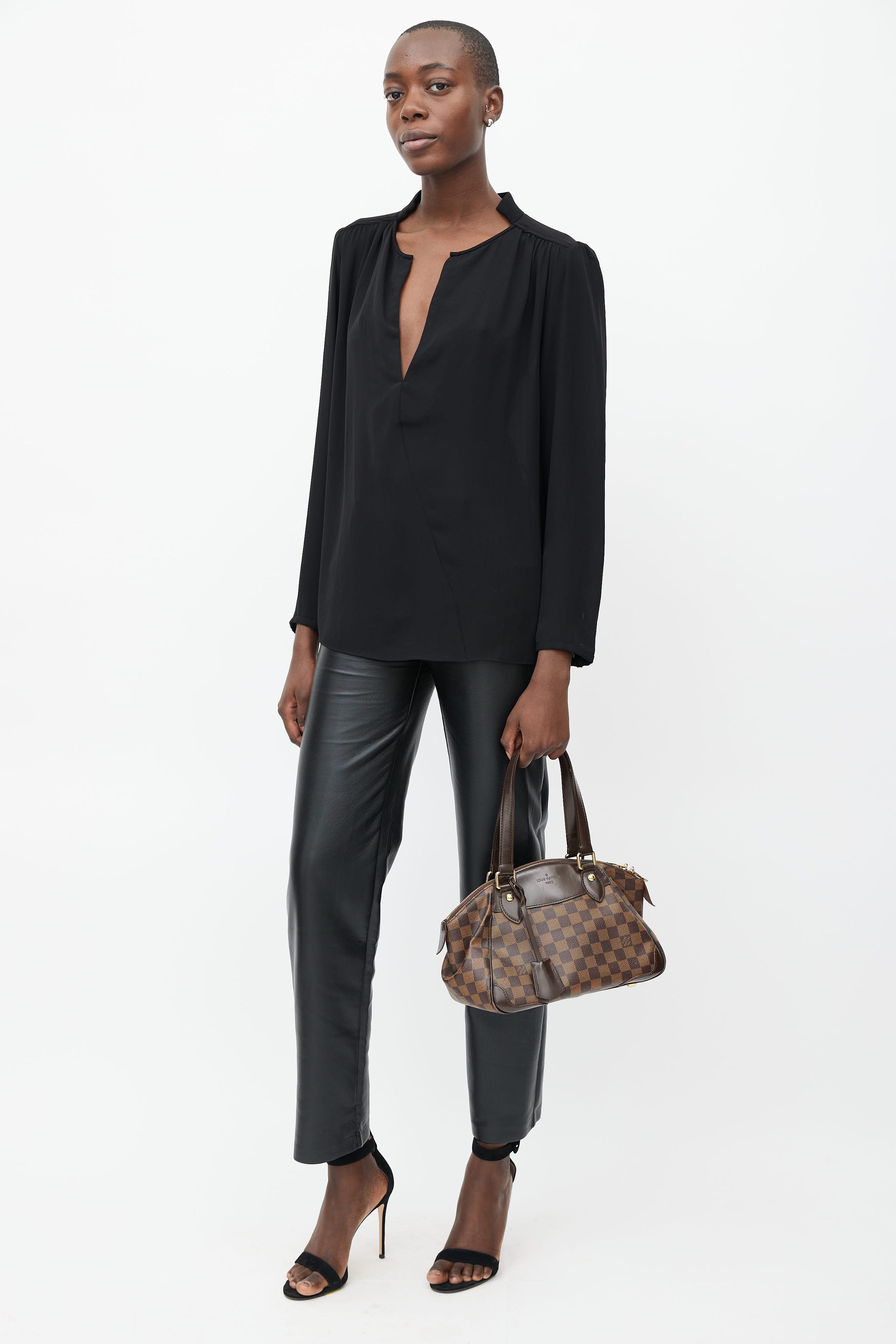 $1,870 LOUIS VUITTON VERONA MM DAMIER N41118 Brown Shoulder Bag Handbag  Full Set