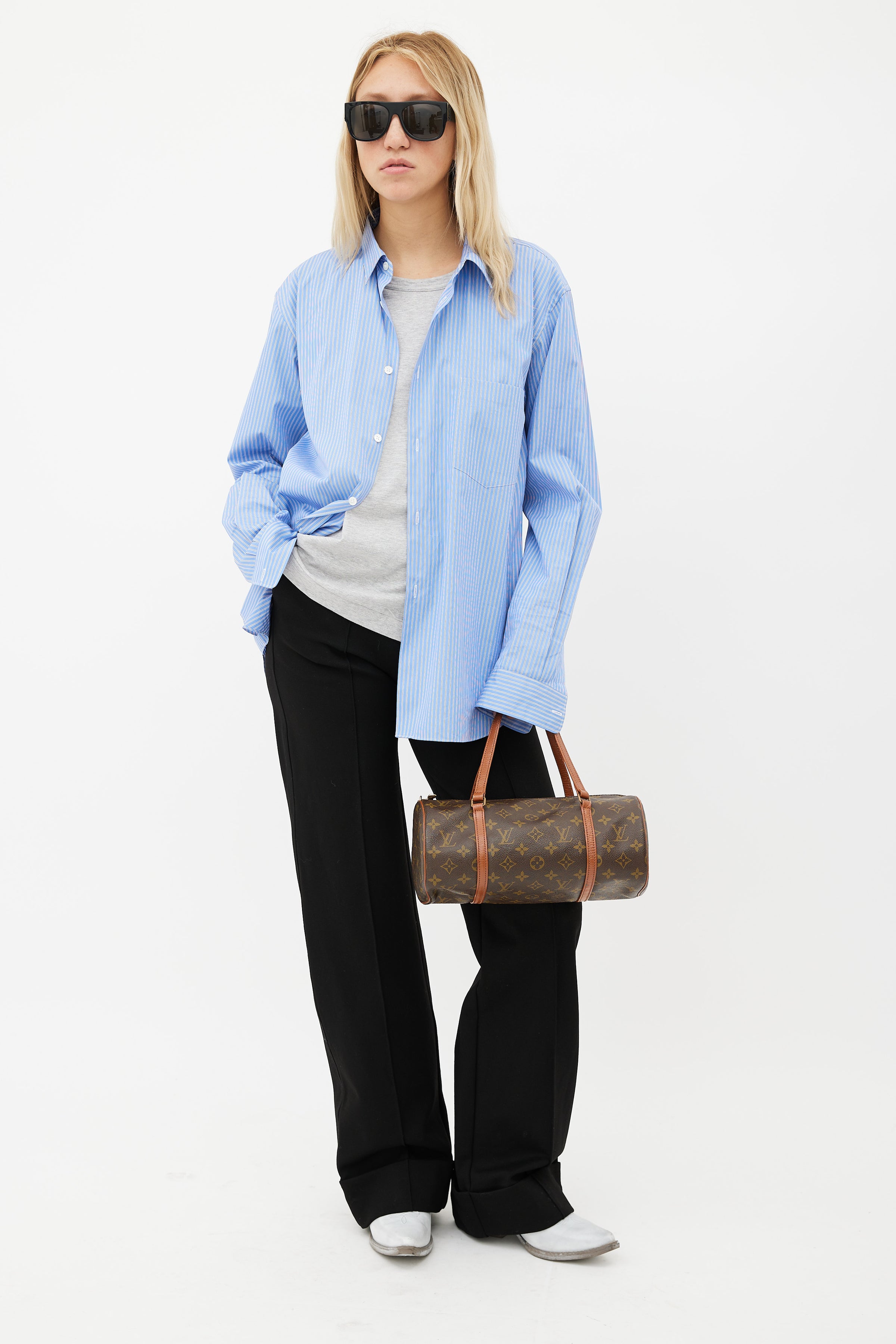 Papillon cloth handbag Louis Vuitton Brown in Cloth - 32383217