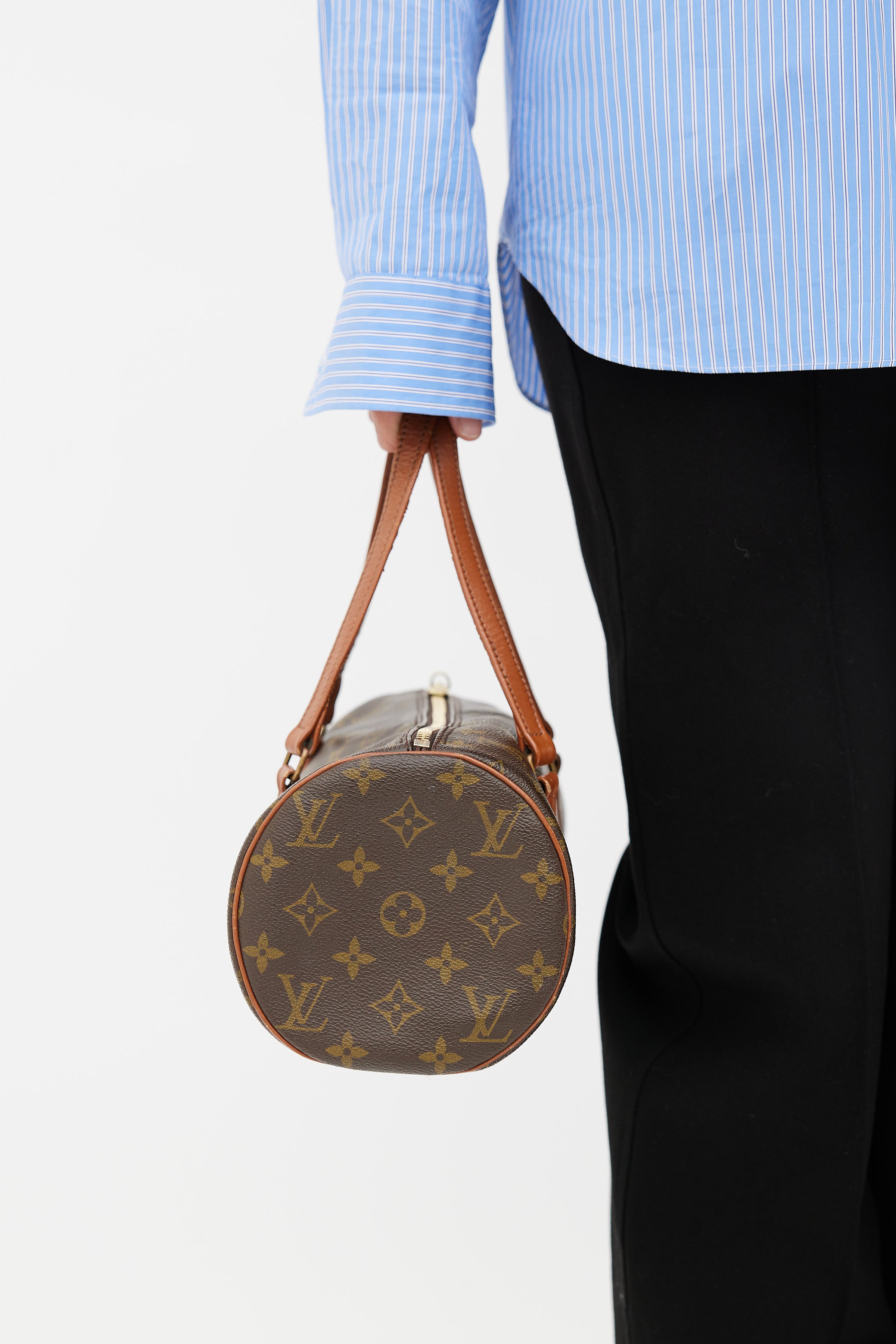 Papillon cloth handbag Louis Vuitton Brown in Cloth - 25168248