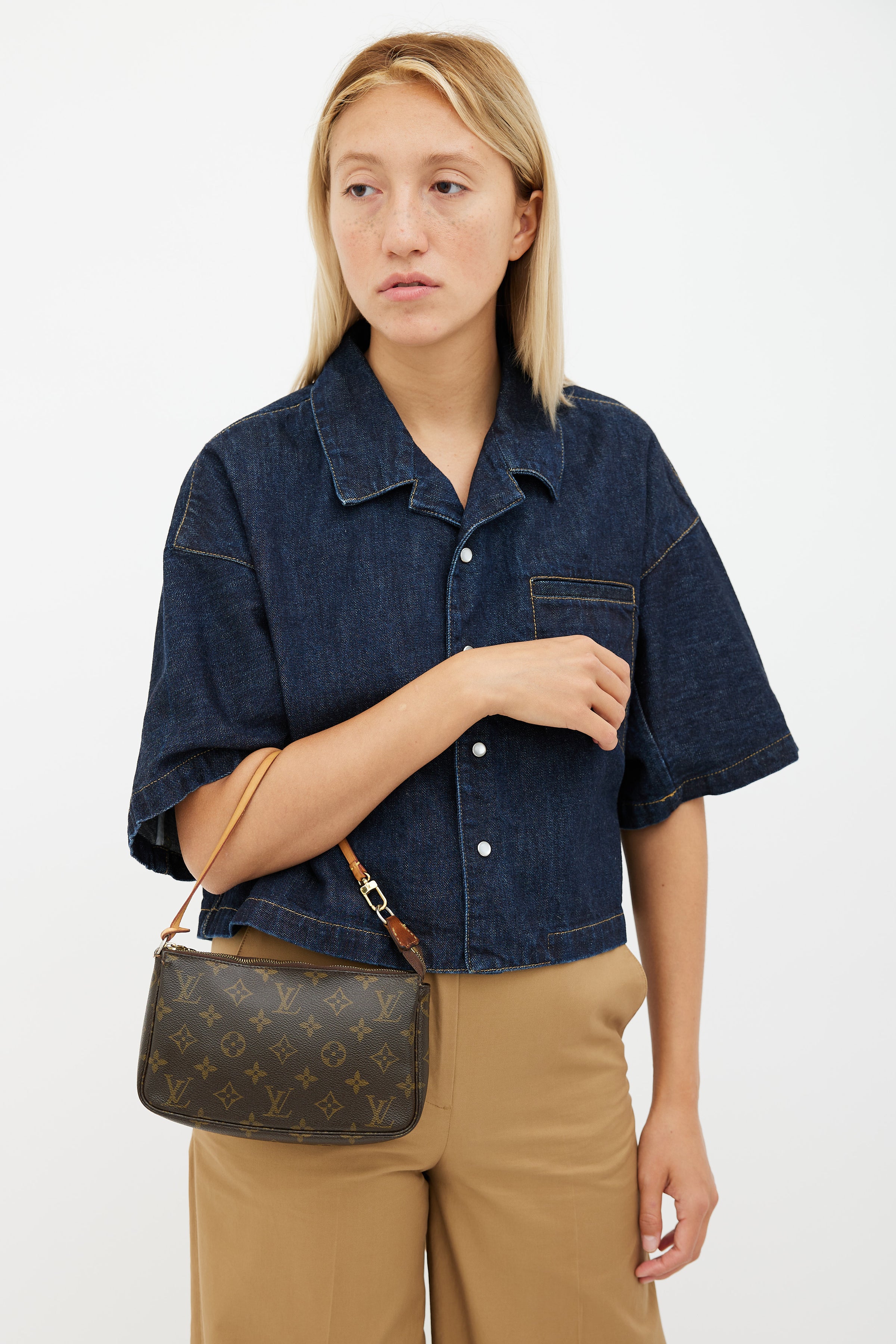 Pochette accessoire handbag Louis Vuitton Brown in Polyester - 30730699