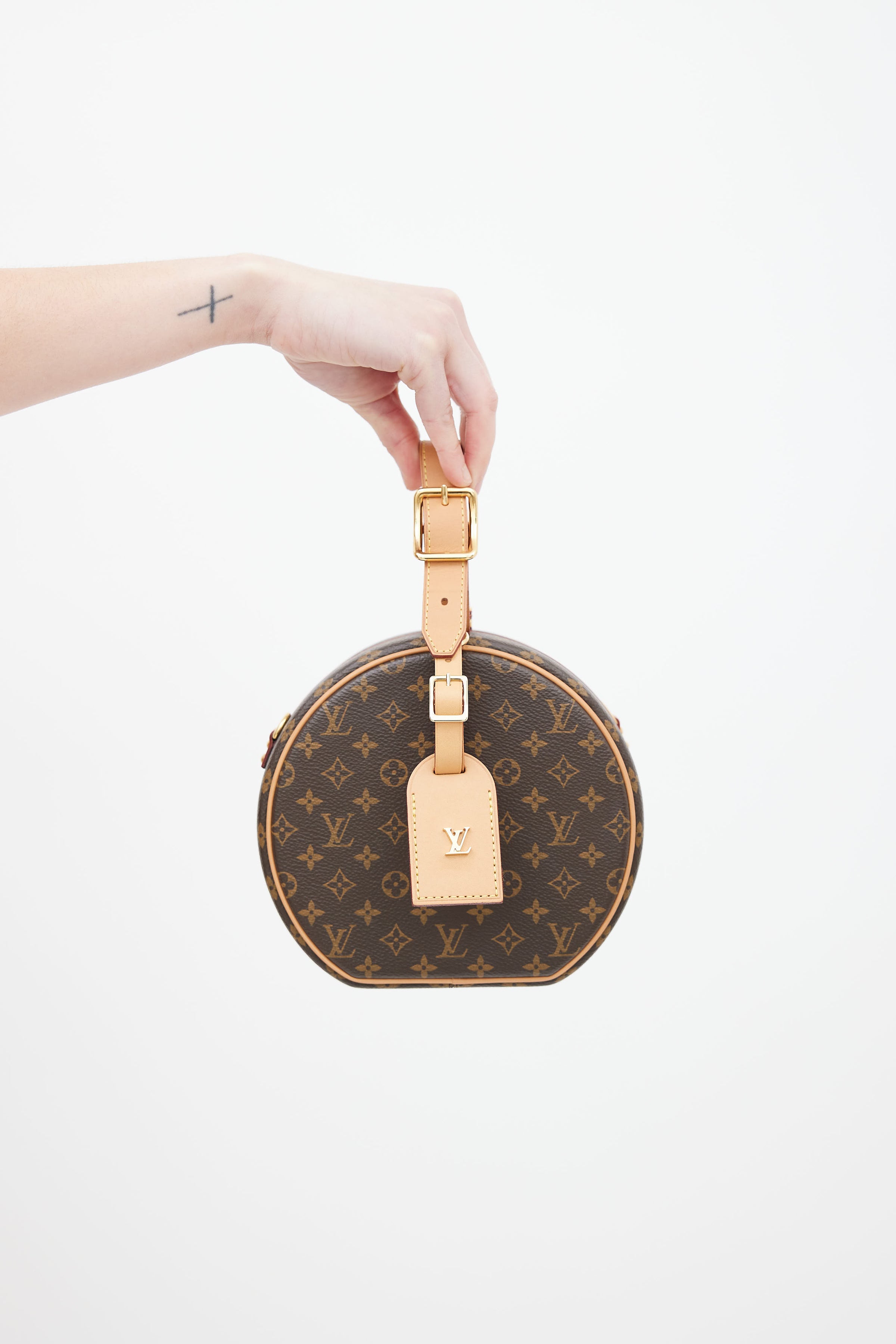 Louis Vuitton Petite Boite Chapeau Reverse Monogram Canvas Shoulder Bag Brown