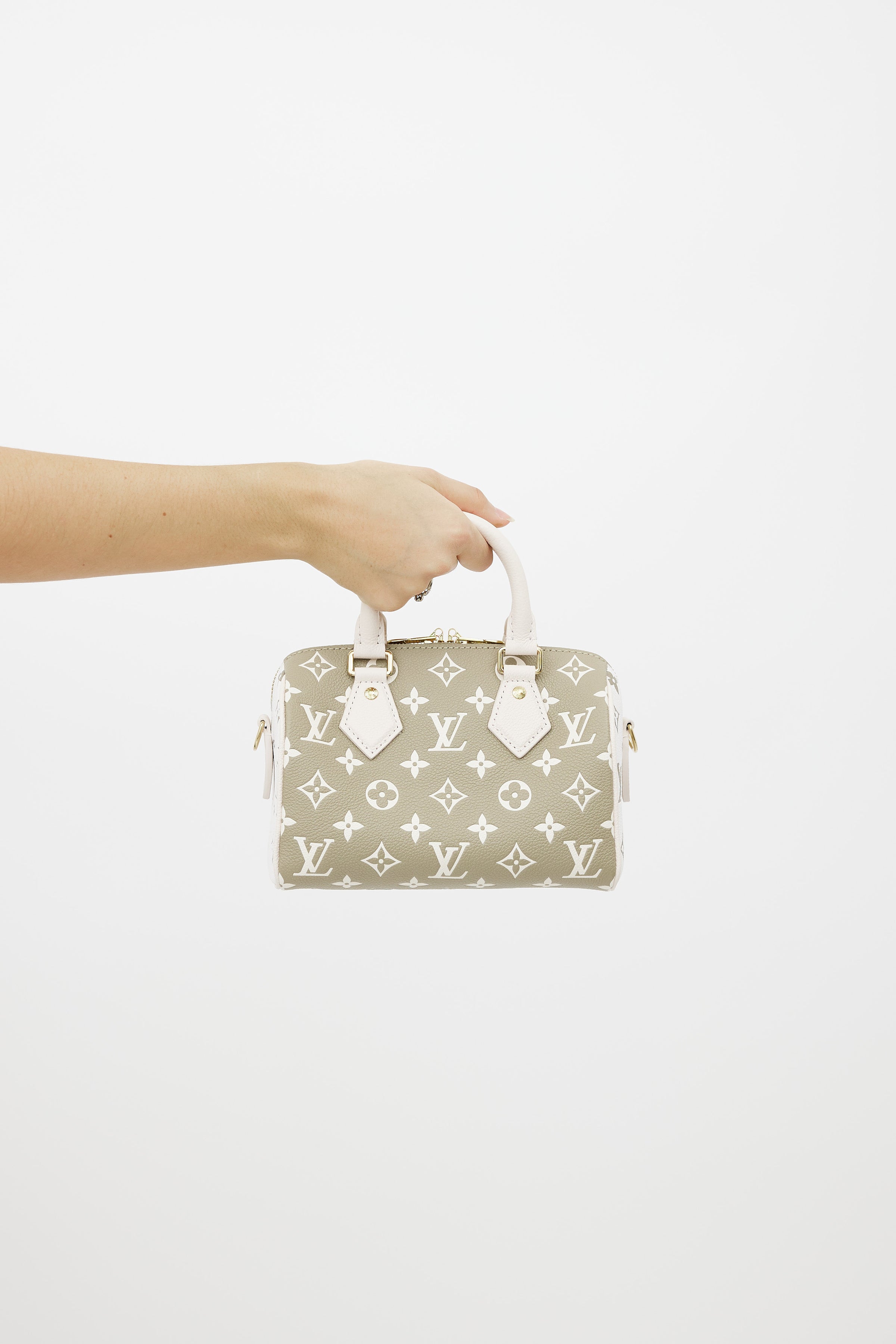 Louis Vuitton // Green & White Speedy Bandoulière 20 Bag – VSP