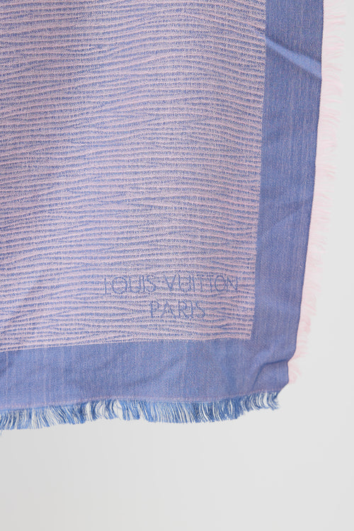 Louis Vuitton Pink & Blue Epi Textured Shawl Scarf