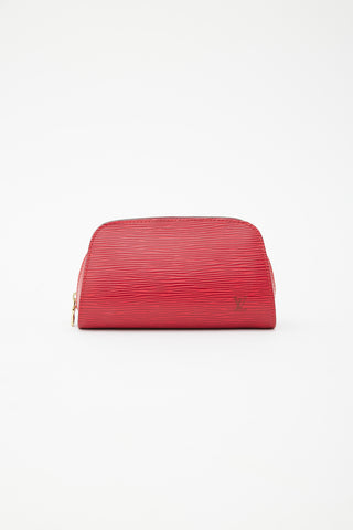 Louis Vuitton Red Epi Leather Dauphine Cosmetic Pouch