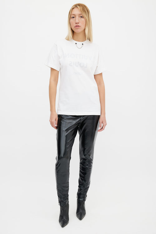 Louis Vuitton White & Black Icons Logo T-Shirt