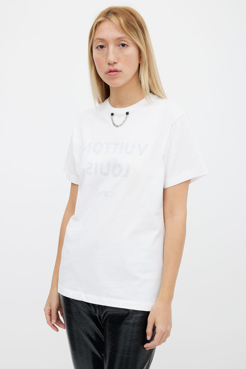 Louis Vuitton White & Black Icons Logo T-Shirt