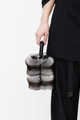 Louis Vuitton Black Leather & Grey Fur Capucines Mini Shoulder Bag