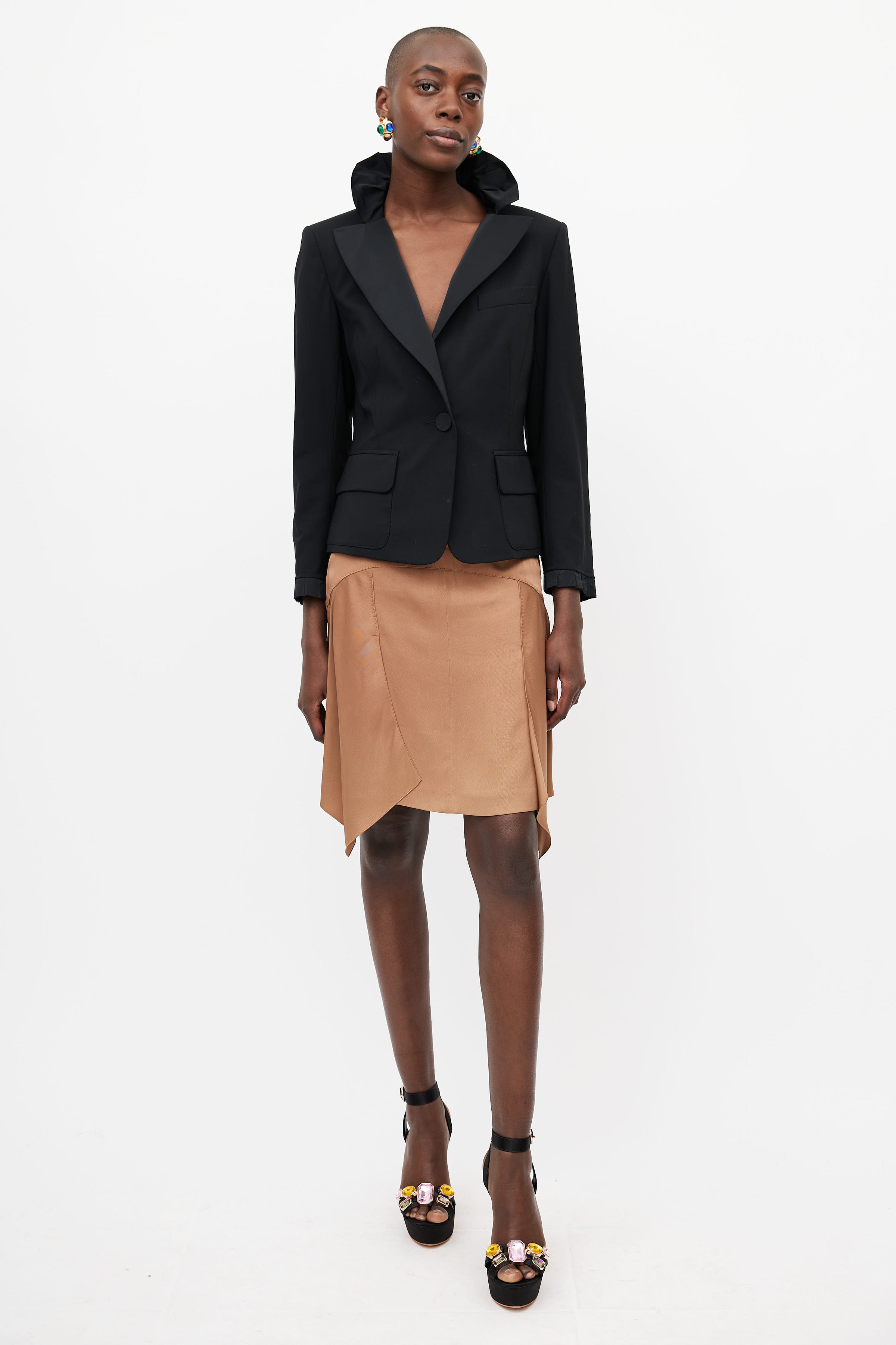 Louis Vuitton - Iconic 2PC Black Blazer and Skirt Suit with Pink Trim –  LUXHAVE