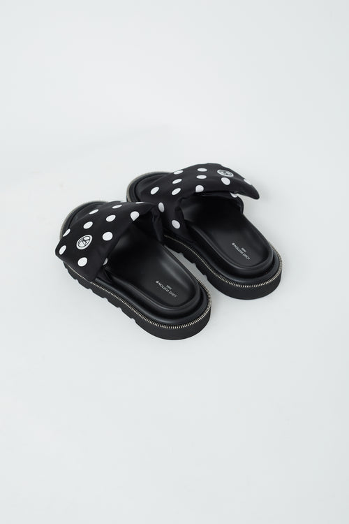 Louis Vuitton Black & White Polka Dot Pool Pillow Flat Comfort Mule