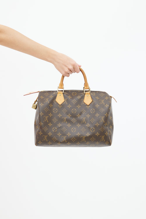 Louis Vuitton Brown Leather Speedy 30 Bag