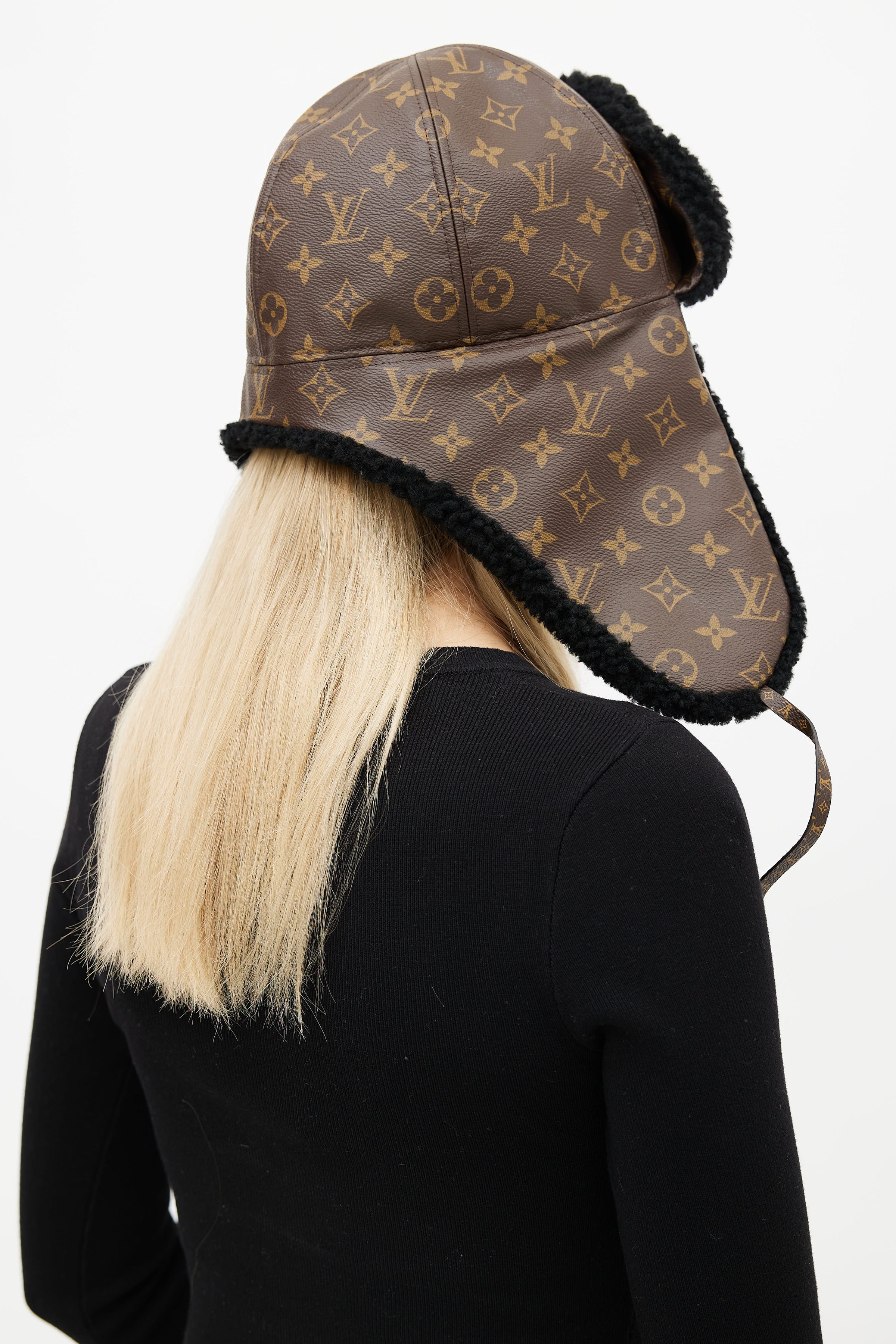 Louis Vuitton // Brown Monogram & Black Shearling Chapka Hat – VSP  Consignment