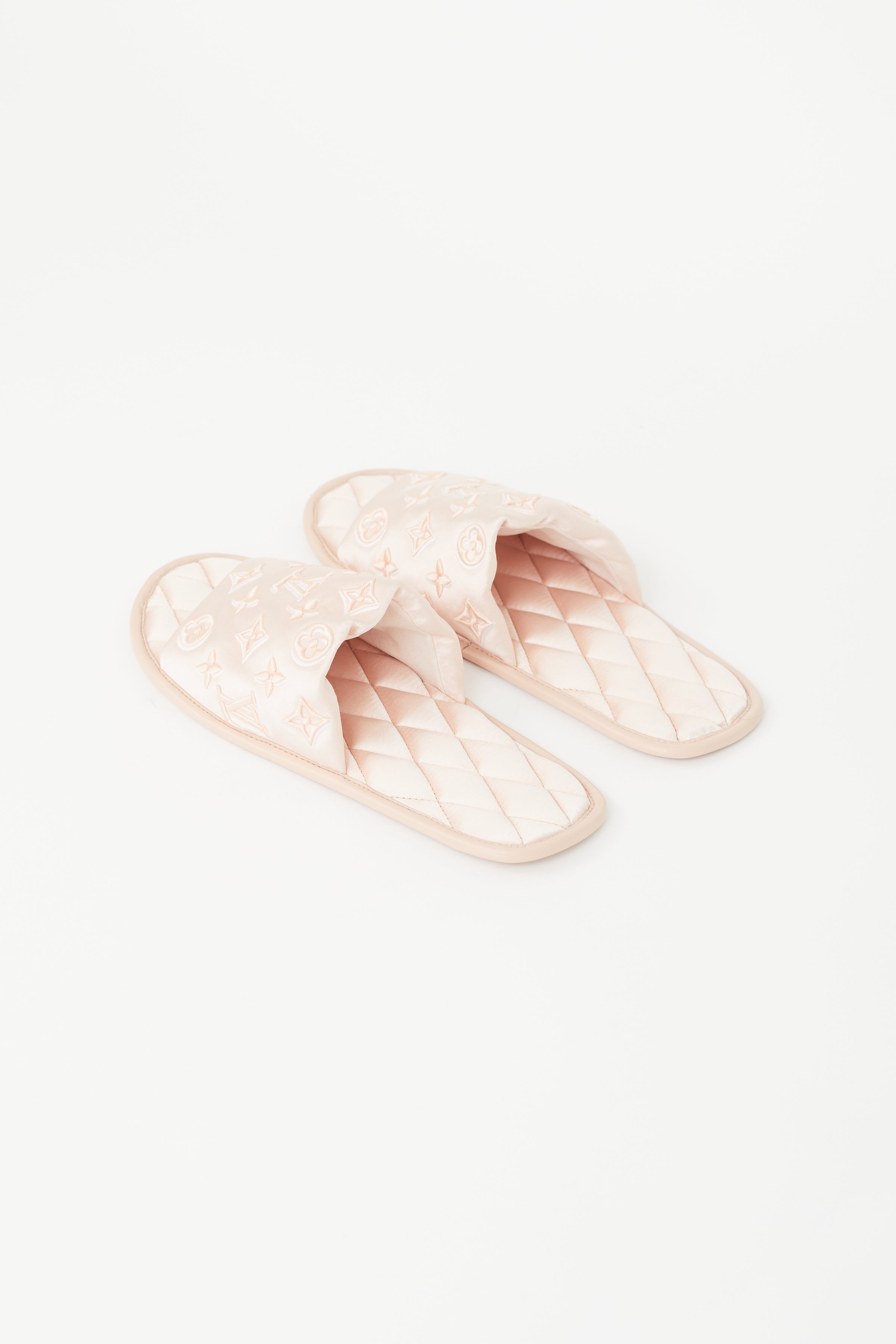 Louis Vuitton // Pink Quilted Monogram Satin Slipper – VSP Consignment