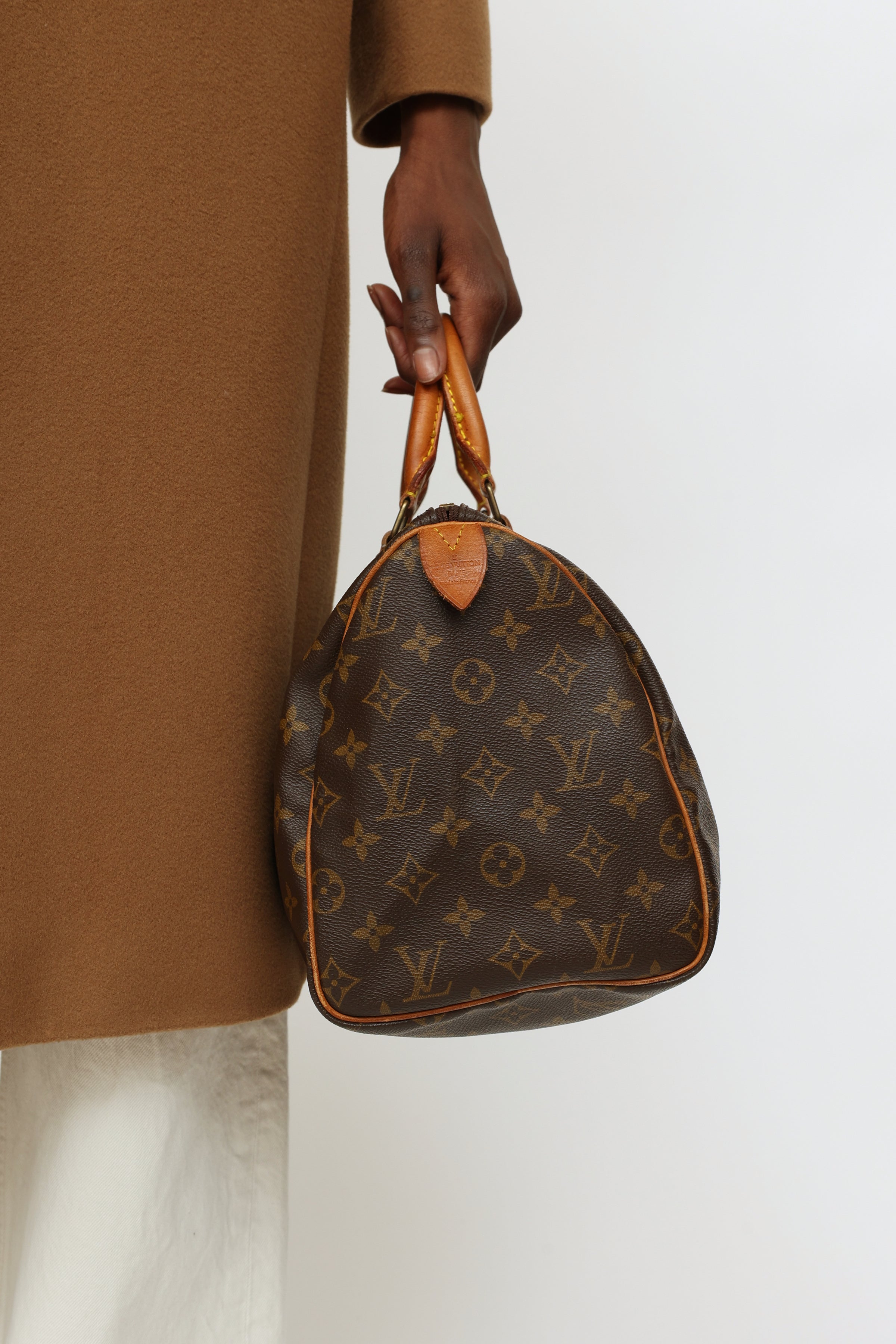 1991 Louis Vuitton Brown Monogram Coated Canvas and Leather